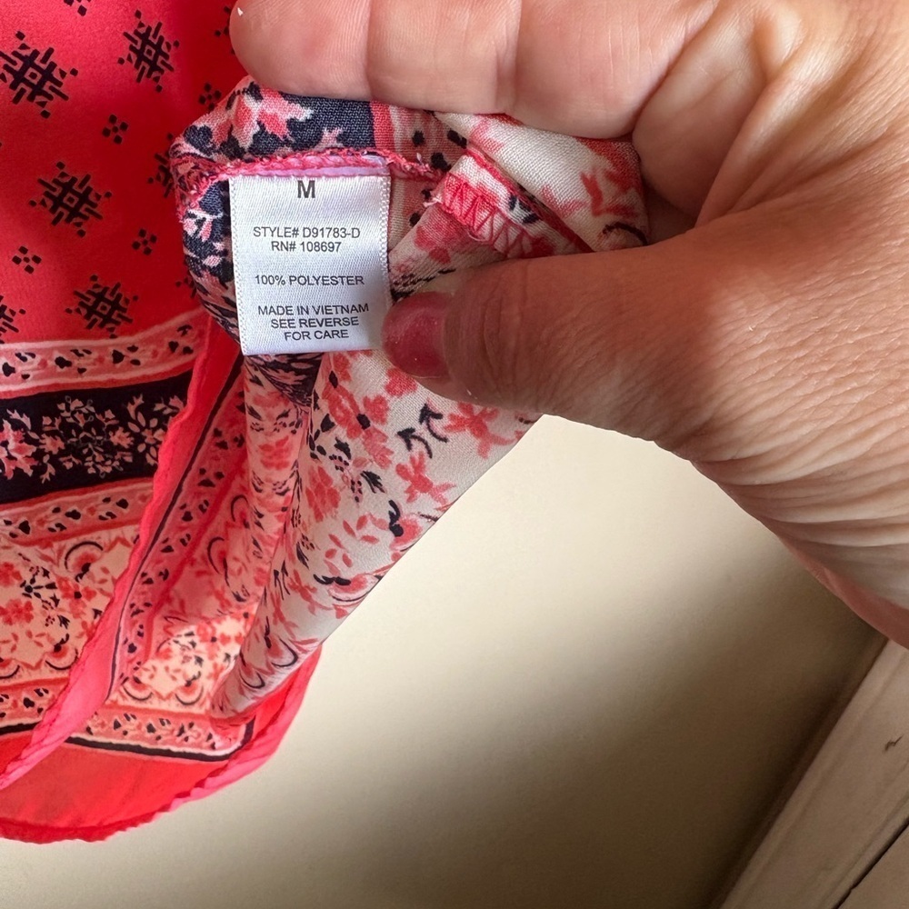 Sweet Rain Coral Patterned Dress - Picture 3 of 4